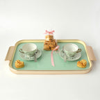 Sage Lune serving tray set for tea