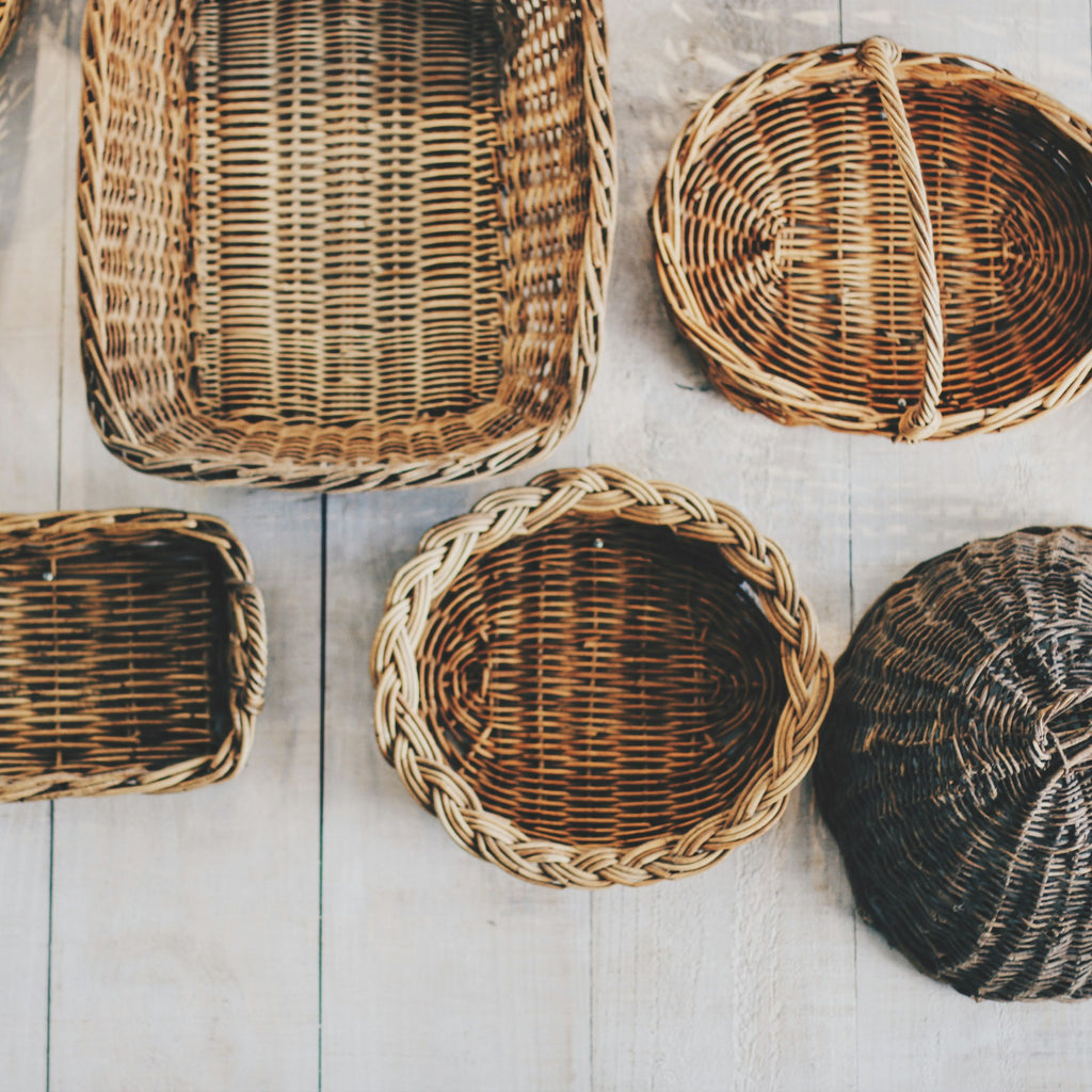 A collection of natural handwoven Kora baskets