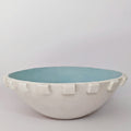 Arlo footed bowl in a pale chalk glaze
