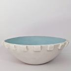 Arlo footed bowl in a pale chalk glaze