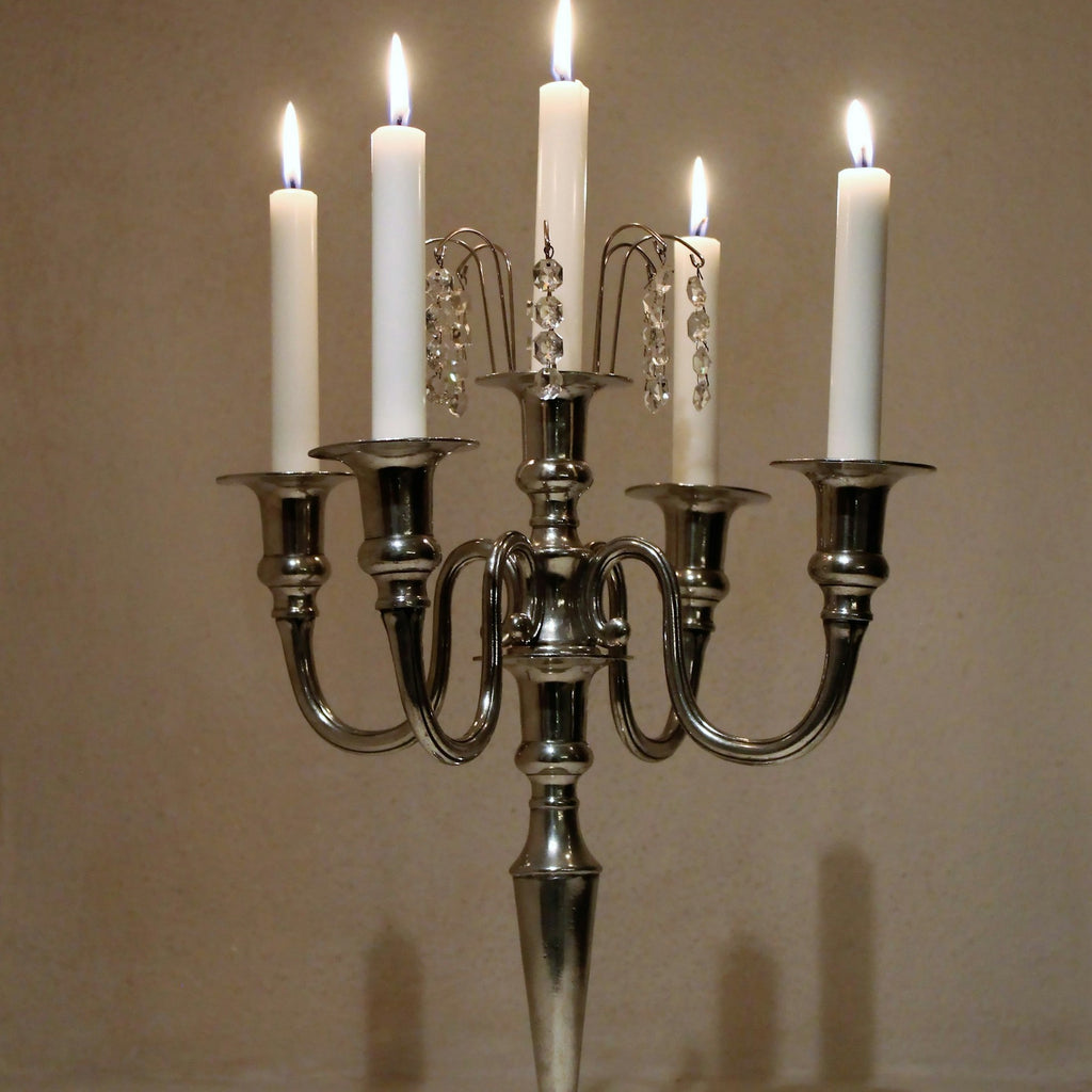 Noma candle holder trio styled for an evening table